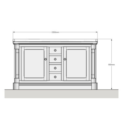 Foresters His & Hers Double Basin Vanity Unit - 1500mm - Image 3