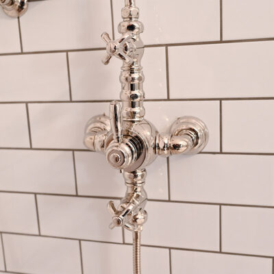 Thomas Crapper 1920 Exposed Thermostatic Shower Valve, Rigid Riser & Rose - Image 2