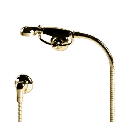 thomas-crapper-polished-brass-1920-hand-shower,-wall-mounted-cradle,-hose-&-wall-outlet