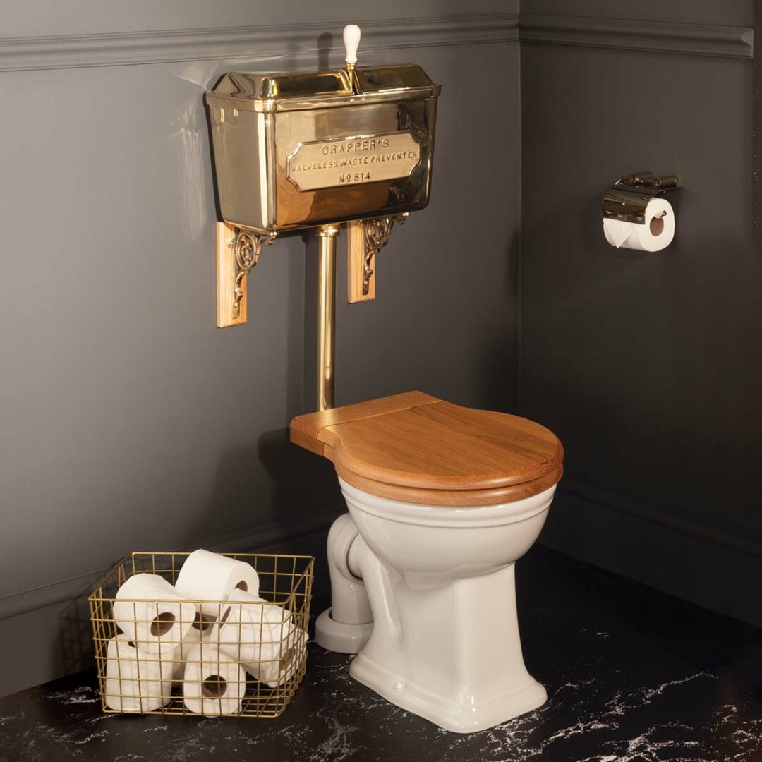 Thomas Crapper 814 Polished Brass Cistern Low Level WC Set