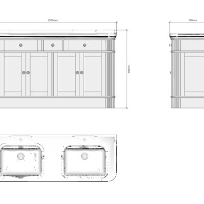 Foresters London Double Vanity & Basin