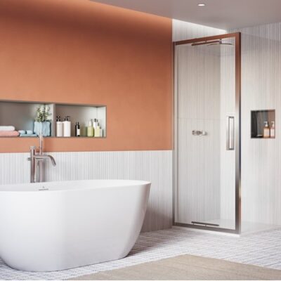 Crosswater Asura 8mm Infold Door with Side Panel - Polished Stainless