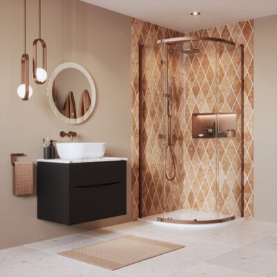 Crosswater Asura 8mm Quadrant Single Door - Brushed Bronze