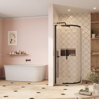 Crosswater Asura 8mm Quadrant Single Door - Matt Black