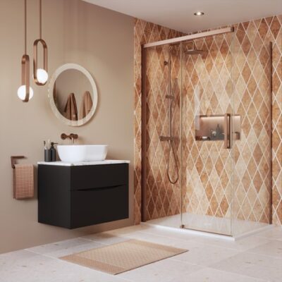 Crosswater Asura 8mm Sliding Door - Brushed Bronze