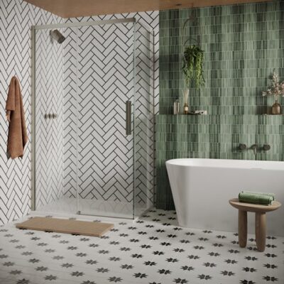 Crosswater Asura 8mm Sliding Door - Stainless Steel