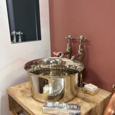 Hurlingham Copper Tub Basin with Nickel Interior & Exterior