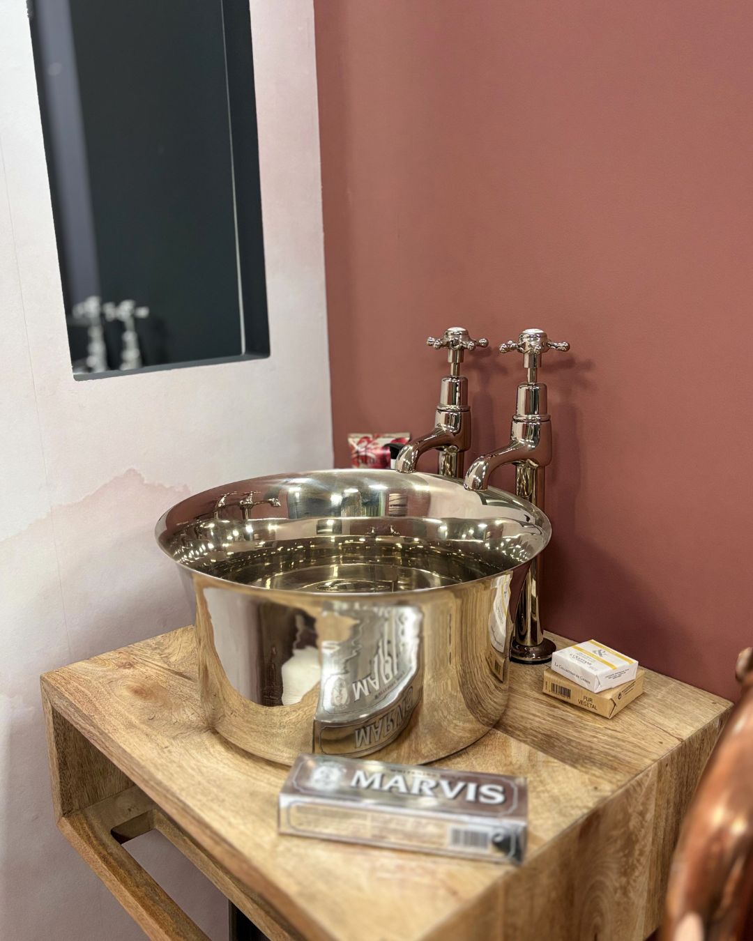 Hurlingham Copper Tub Basin with Nickel Interior & Exterior