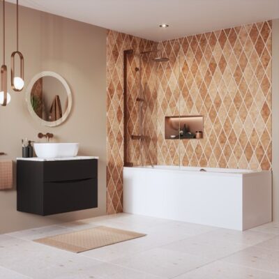 Crosswater Asura 8mm hinged Bath Screen - Polished Stainless