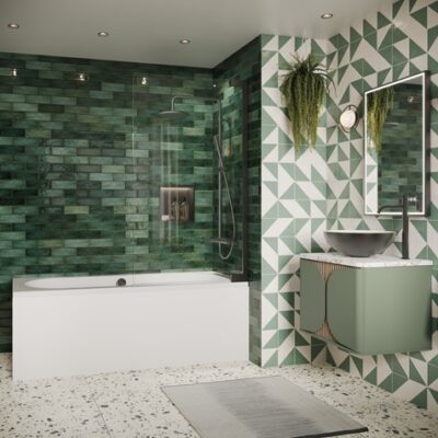 Crosswater Asura 8mm hinged Bath Screen