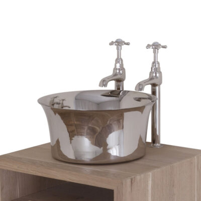 copper tub basin with nickel interior & exterior