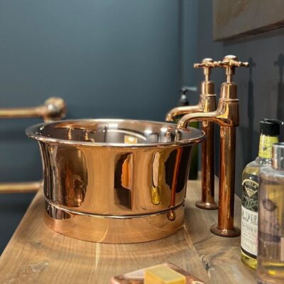 Hurlingham Copper Tub Basin with Roll Top