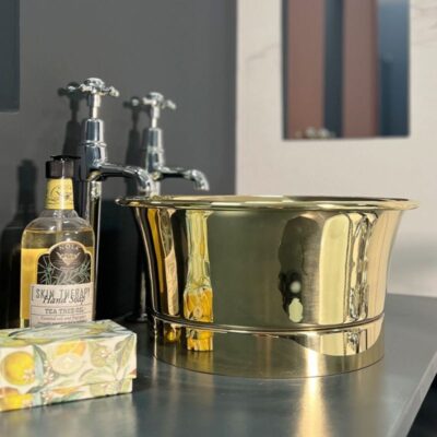 Brass Tub Basin with Roll Top