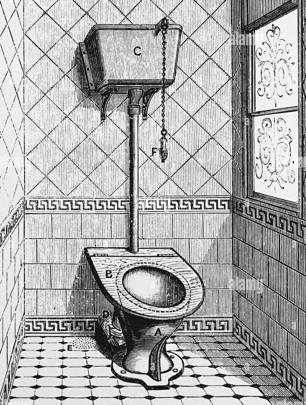 high-level cistern illustration