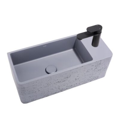 Krete Galini Concrete Basin - Blue Grey