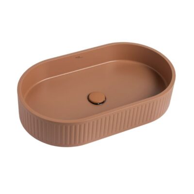 Kréte Marathi Concrete Basin - Orange Brown