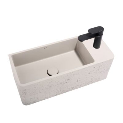 Krete Galini Concrete Basin - Light Grey