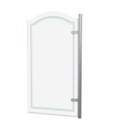 Burlington Classique Curved Hinge Bath Screen - Brushed Nickel