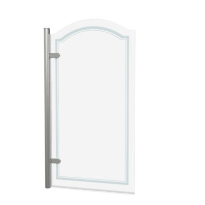 Burlington Classique Curved Hinge Bath Screen - Brushed Nickel