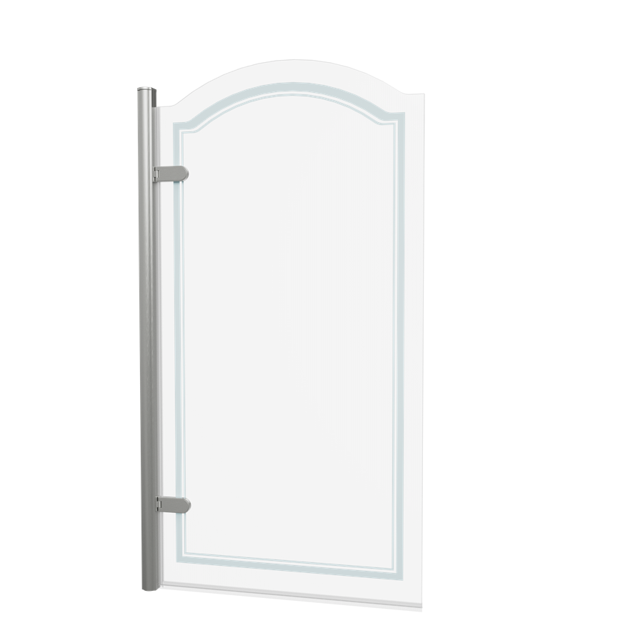 Burlington Classique Curved Hinge Bath Screen - Brushed Nickel