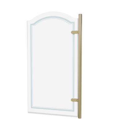 Burlington Classique Curved Hinge Bath Screen - Gold