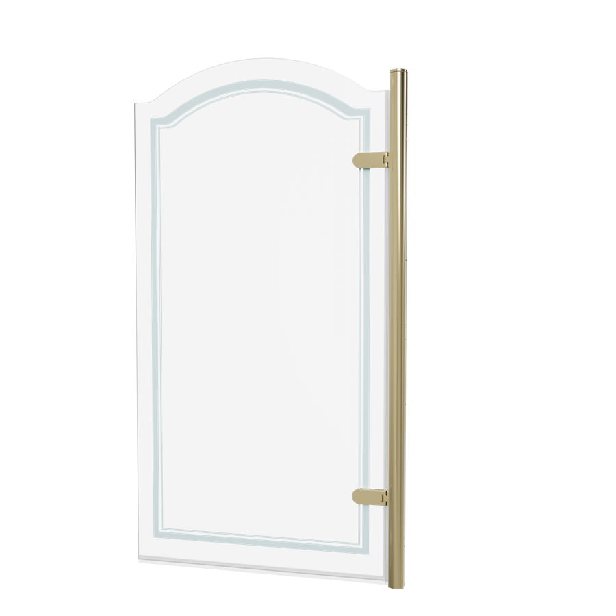 Burlington Classique Curved Hinge Bath Screen - Gold