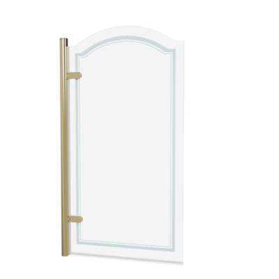Burlington Classique Curved Hinge Bath Screen - Gold