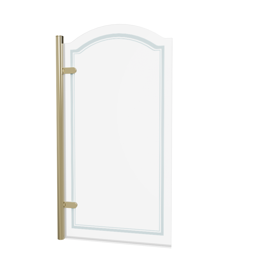 Burlington Classique Curved Hinge Bath Screen - Gold