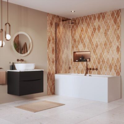 Crosswater Asura Fully Folding Bath Screen - Brushed Bronze