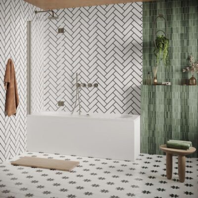 Crosswater Asura Fully Folding Bath Screen - Brushed Stainless Steel