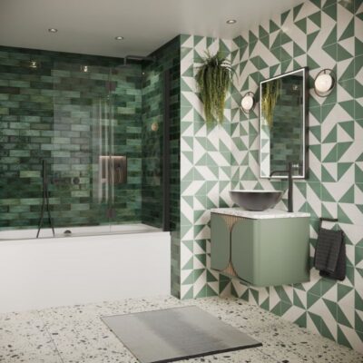 Crosswater Asura Fully Folding Bath Screen - Slate