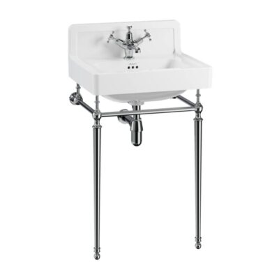 Contemporary Basin 56cm Upstand with Washstand - Chrome