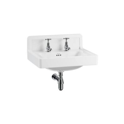 Burlington Contemporary Basin 61cm Upstand - 2 Tap Hole