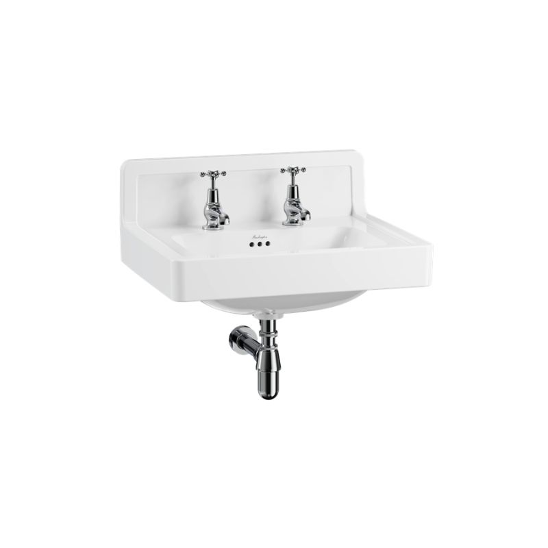 Burlington Contemporary Basin 61cm Upstand - 2 Tap Hole