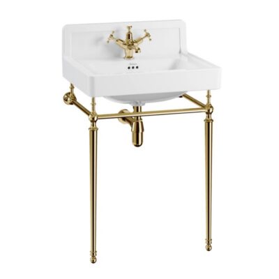Burlington Contemporary Basin 61cm Upstand with Washstand - Gold