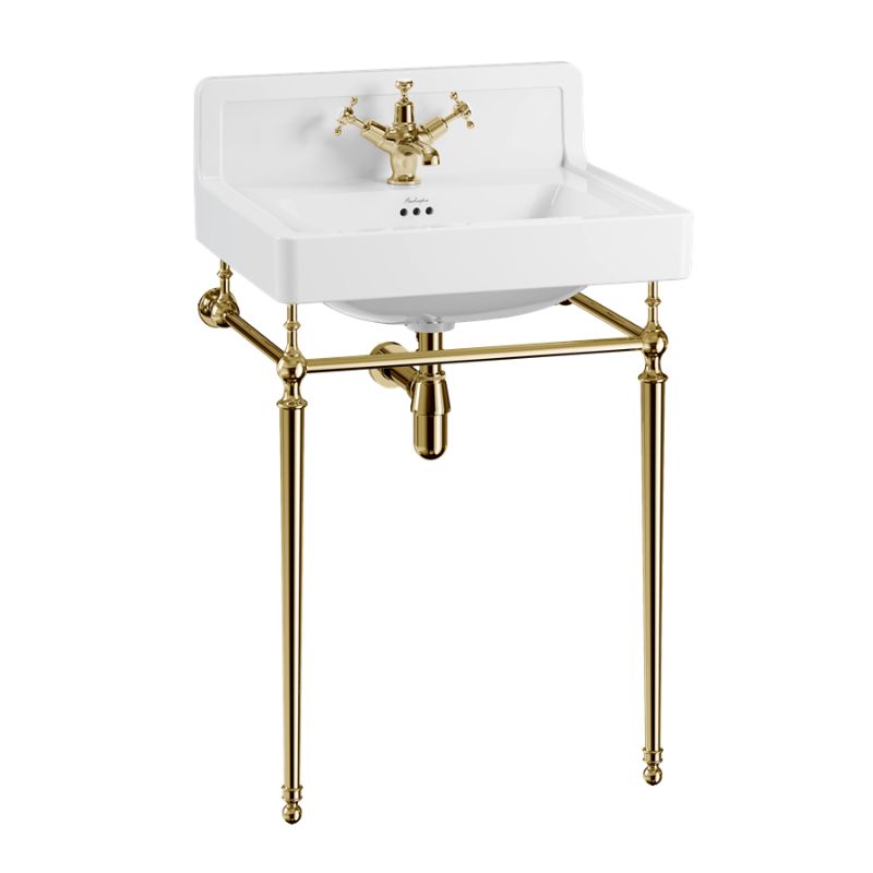 Burlington Contemporary Basin 61cm Upstand with Washstand - Gold