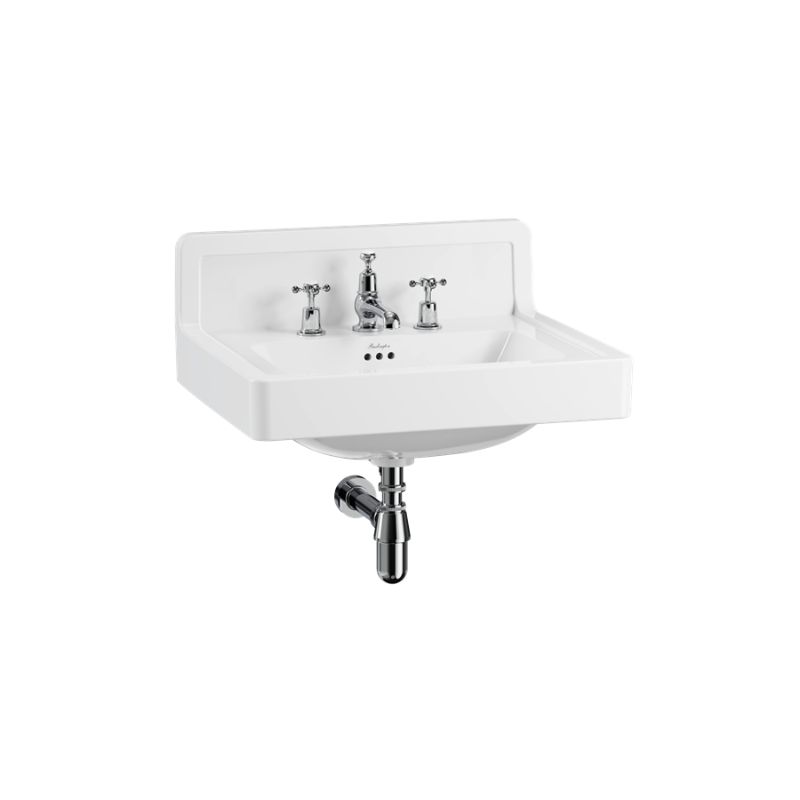 Burlington Contemporary Basin 61cm Upstand - 3 Tap Hole