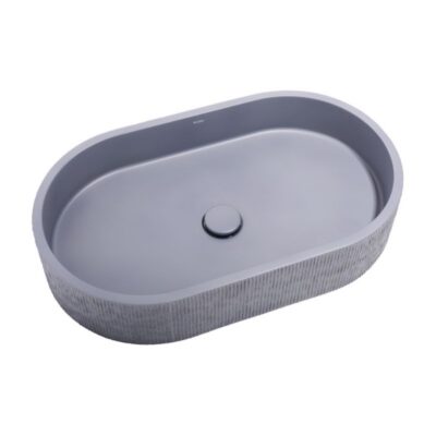 Krete Marathi Bark Concrete Basin - Blue Grey