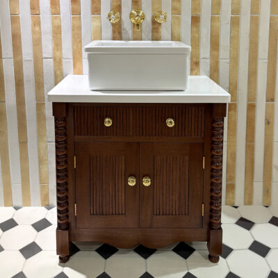 Bobbin Vanity Unity with Thomas Crapper Basin Set