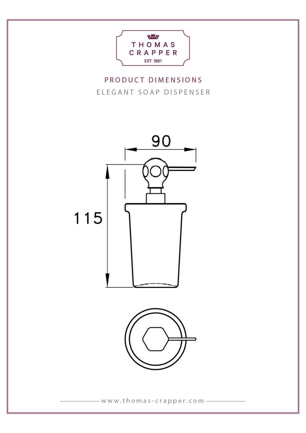 Thomas Crapper Elegant Ceramic Soap Dispenser