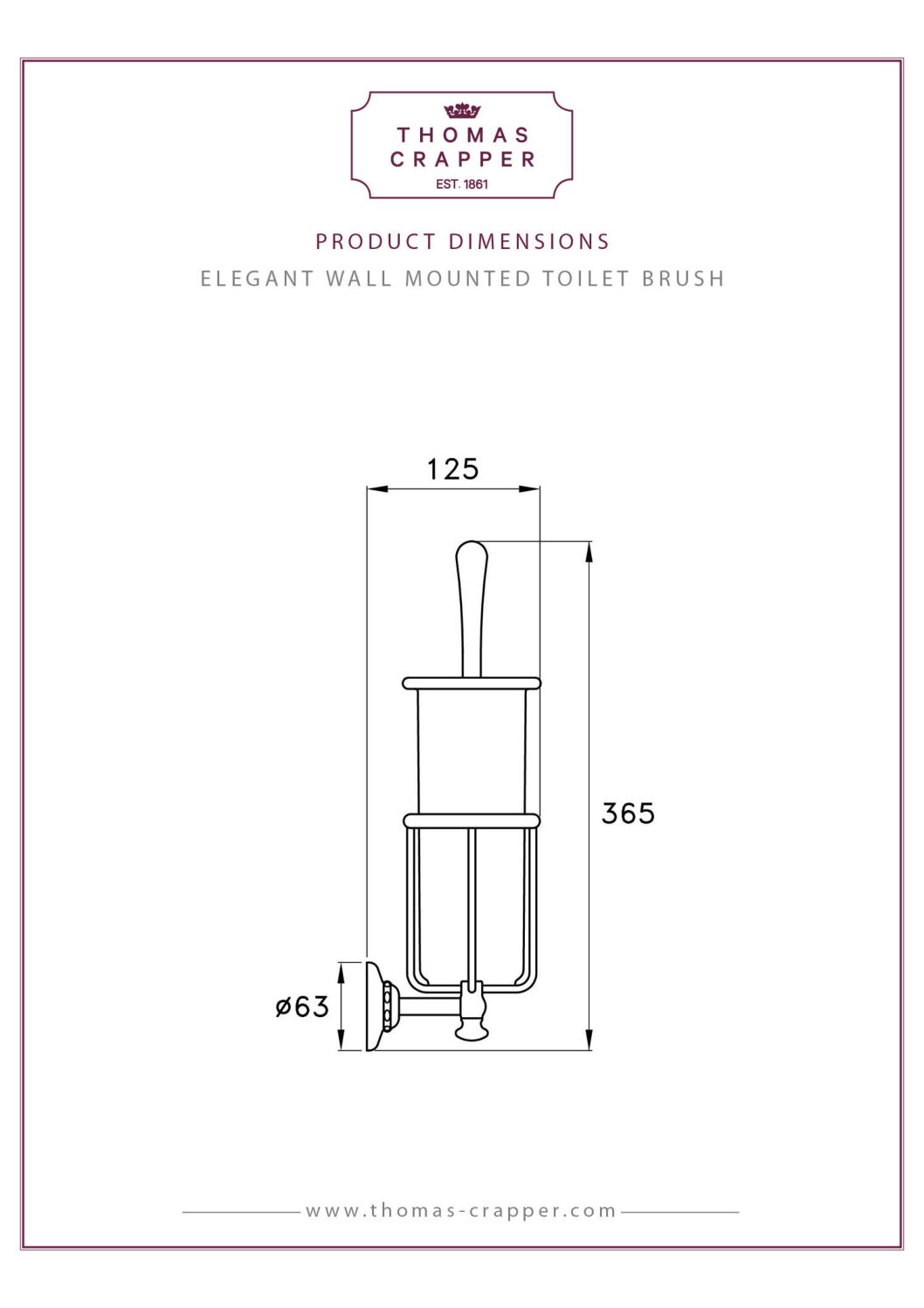 Thomas Crapper Elegant Wall Mounted Toilet Brush
