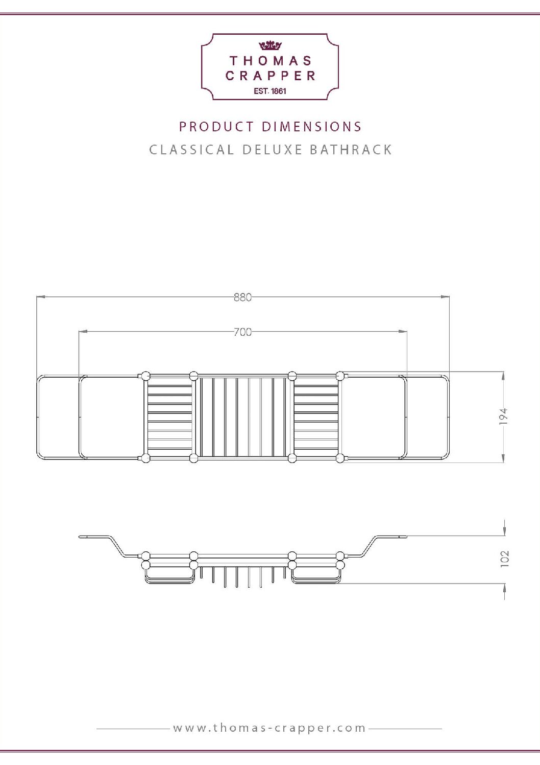 Thomas Crapper Classical Deluxe Bath Rack