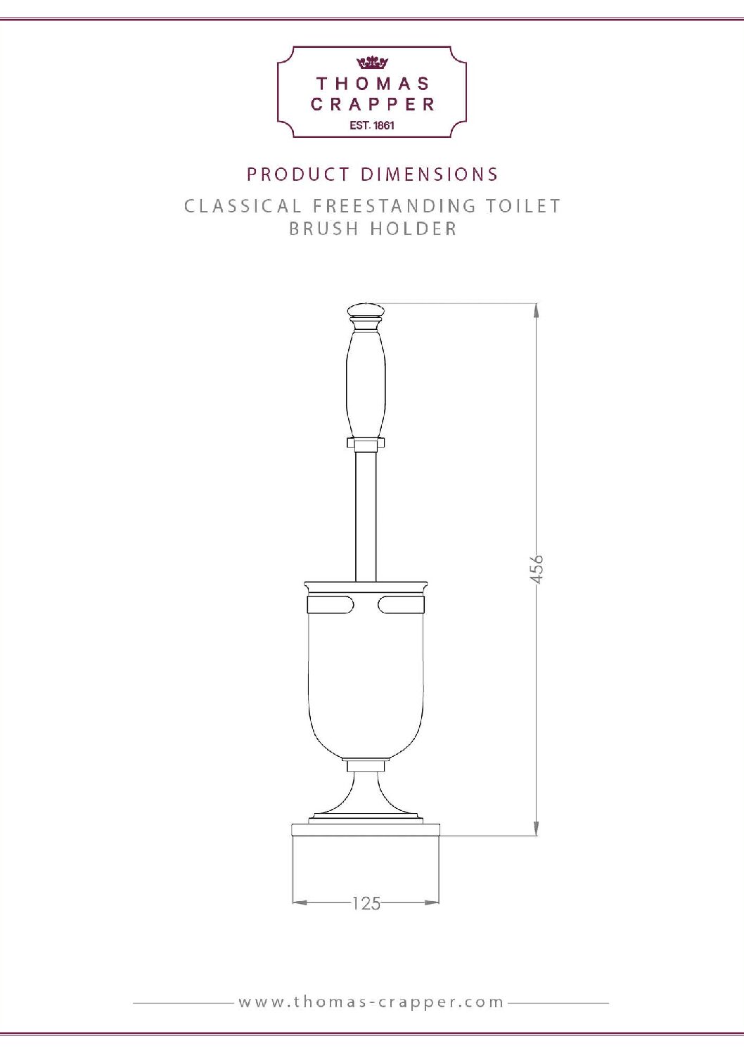 Thomas Crapper Classical Freestanding Toilet Brush Holder