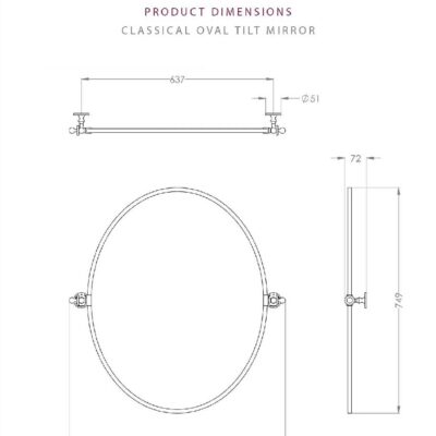 Thomas Crapper Classical Oval Tilt Mirror  - Image 4