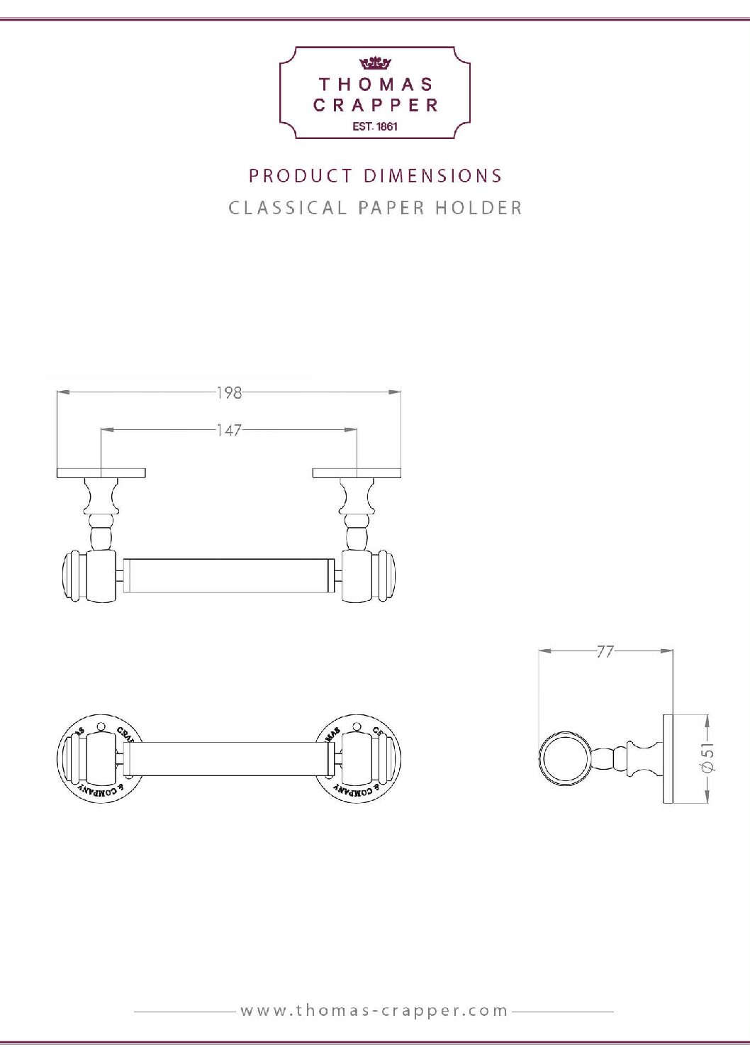 Thomas Crapper Classical Paper Holder
