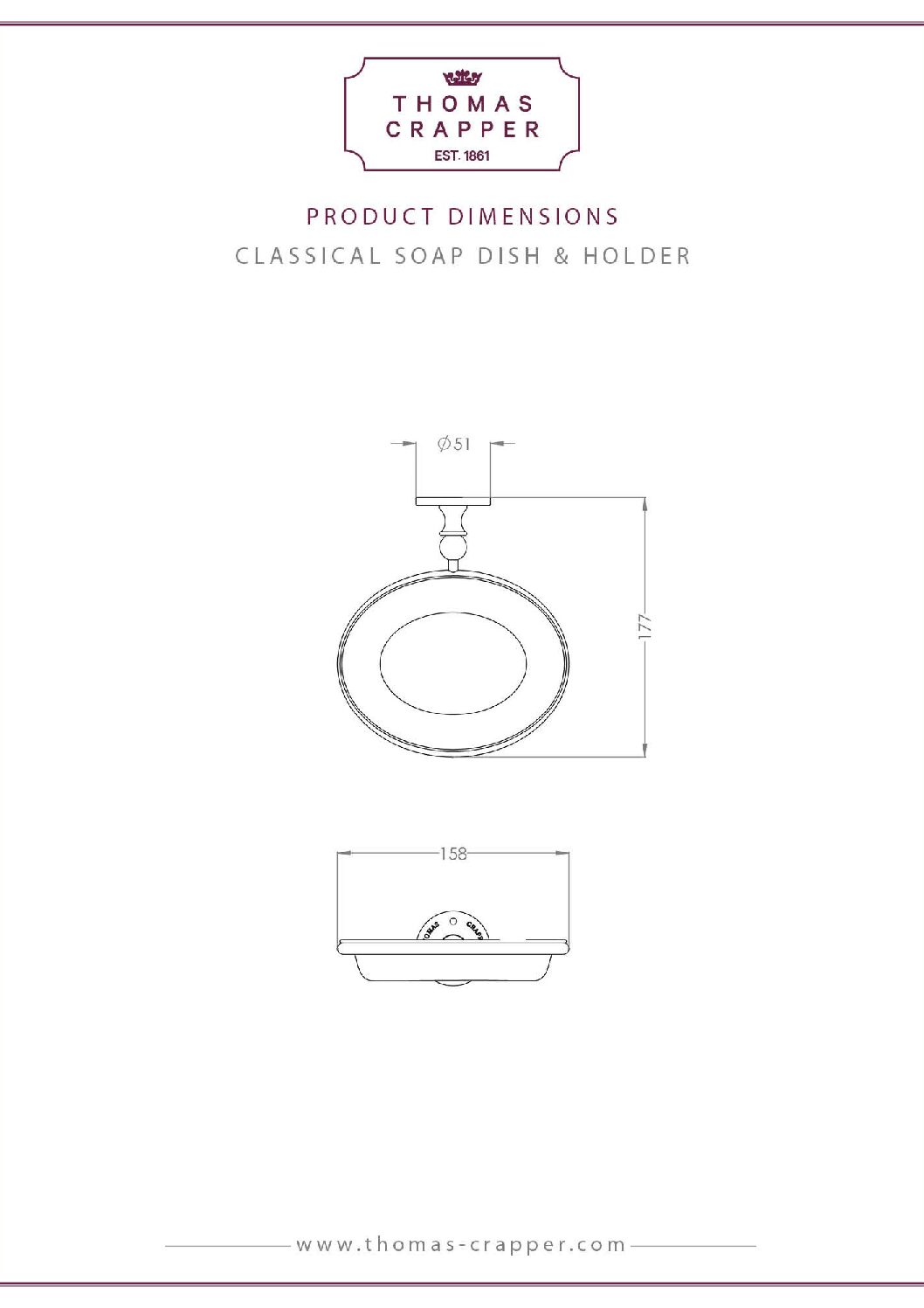 Thomas Crapper Classical Soap Dish & Holder