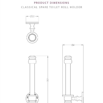 Thomas Crapper Classical Spare Toilet Roll Holder  - Image 4