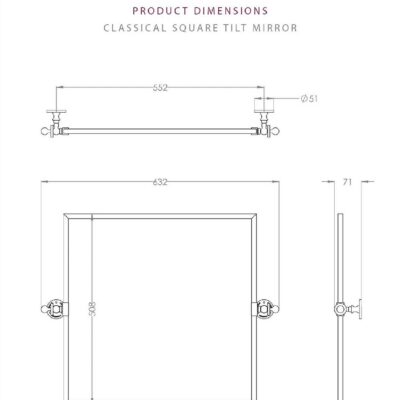 Thomas Crapper Classical Square Tilt Mirror - Image 4