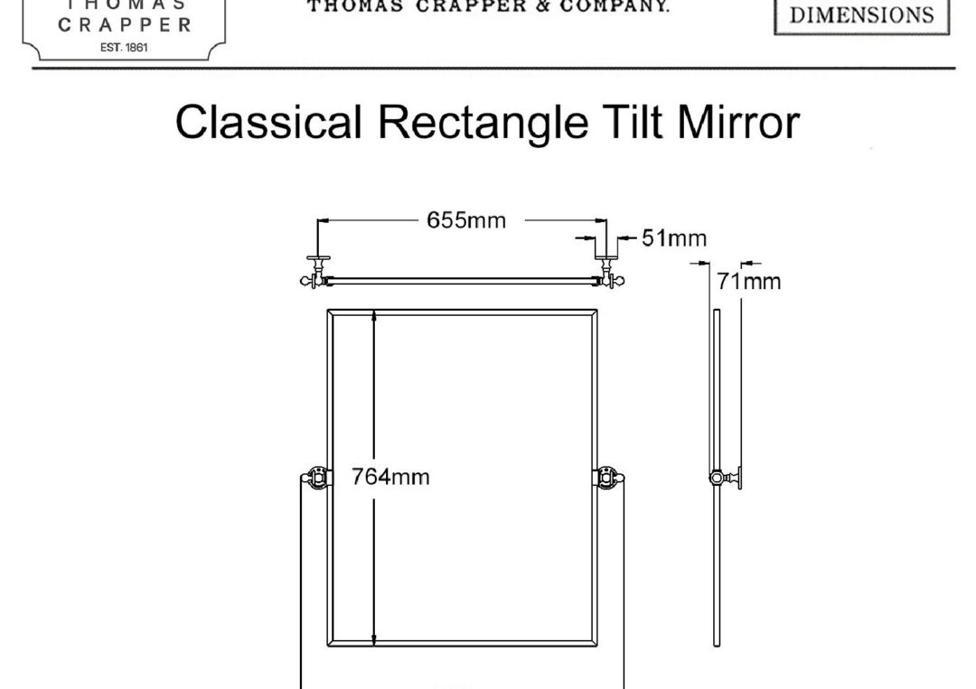 Thomas Crapper Classical Rectangle Tilt Mirror
