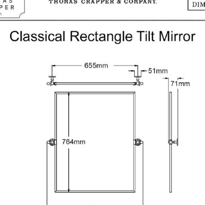 Thomas Crapper Classical Rectangle Tilt Mirror - Image 4